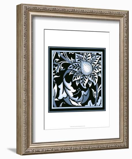 Blue and White Floral Motif II-Vision Studio-Framed Art Print