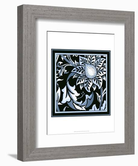 Blue and White Floral Motif II-Vision Studio-Framed Art Print