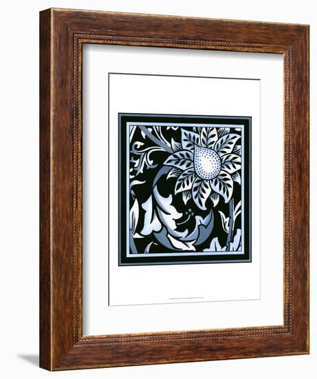 Blue and White Floral Motif II-Vision Studio-Framed Art Print