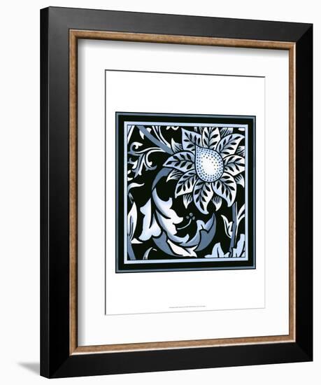 Blue and White Floral Motif II-Vision Studio-Framed Art Print