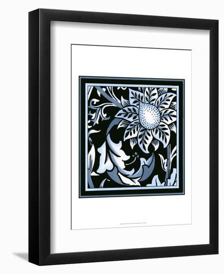 Blue and White Floral Motif II-Vision Studio-Framed Art Print