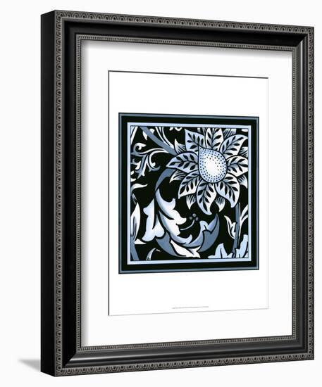 Blue and White Floral Motif II-Vision Studio-Framed Art Print