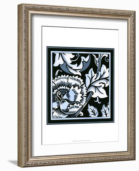 Blue and White Floral Motif III-Vision Studio-Framed Art Print