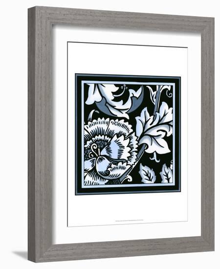 Blue and White Floral Motif III-Vision Studio-Framed Art Print