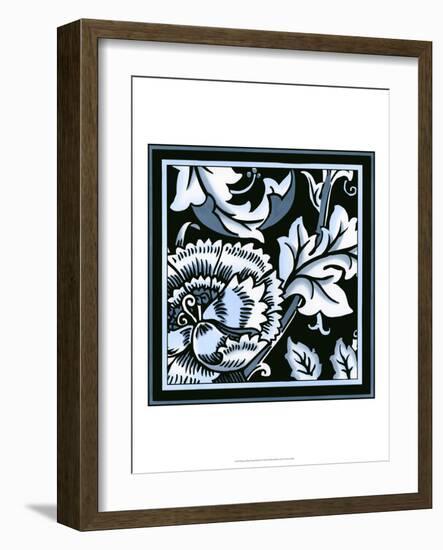 Blue and White Floral Motif III-Vision Studio-Framed Art Print