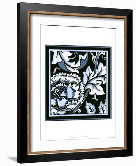 Blue and White Floral Motif III-Vision Studio-Framed Art Print