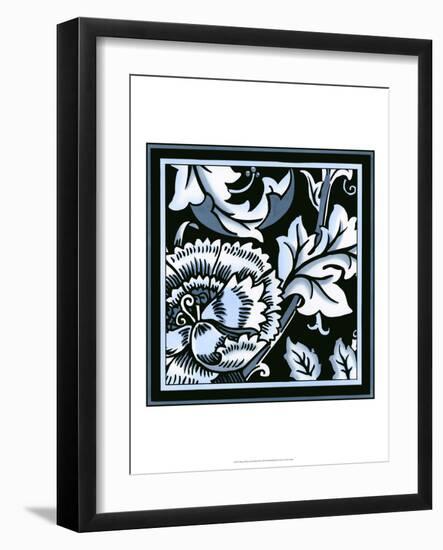 Blue and White Floral Motif III-Vision Studio-Framed Art Print