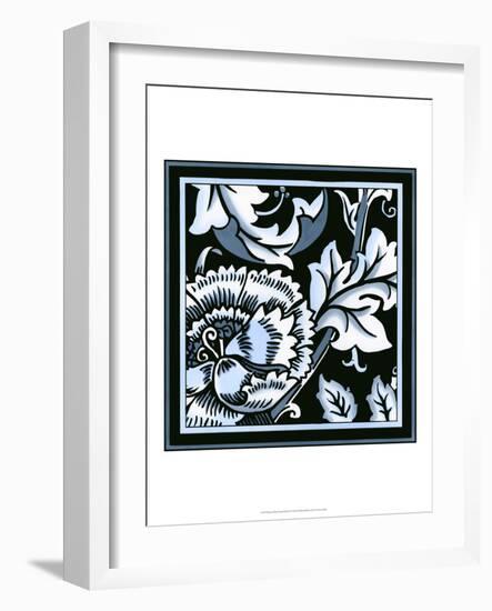 Blue and White Floral Motif III-Vision Studio-Framed Art Print