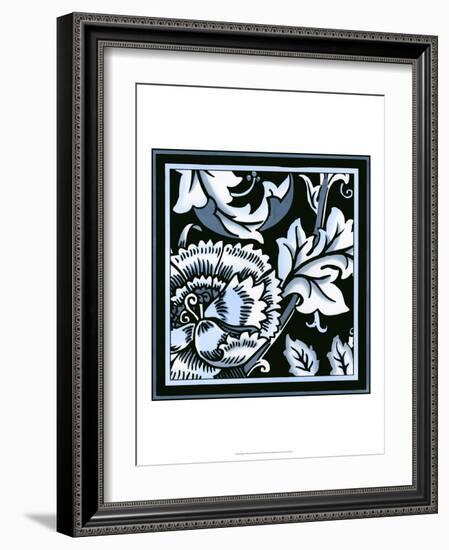 Blue and White Floral Motif III-Vision Studio-Framed Art Print