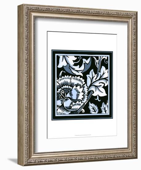 Blue and White Floral Motif III-Vision Studio-Framed Art Print