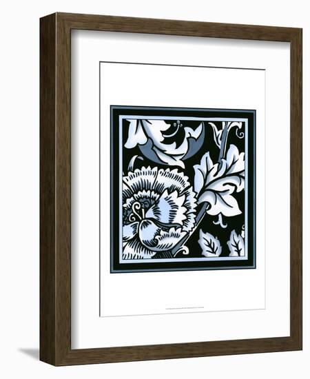 Blue and White Floral Motif III-Vision Studio-Framed Art Print