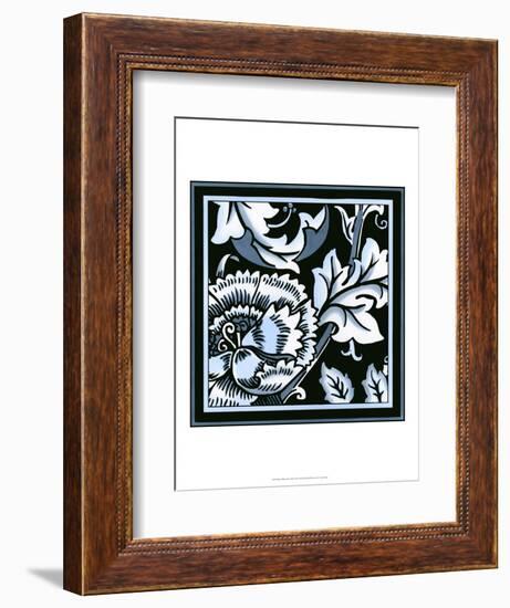 Blue and White Floral Motif III-Vision Studio-Framed Art Print