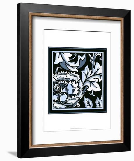 Blue and White Floral Motif III-Vision Studio-Framed Art Print