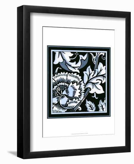 Blue and White Floral Motif III-Vision Studio-Framed Art Print