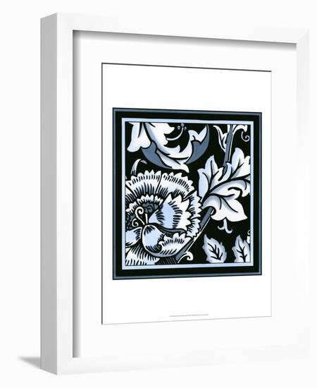 Blue and White Floral Motif III-Vision Studio-Framed Art Print