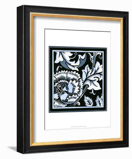 Blue and White Floral Motif III-Vision Studio-Framed Art Print