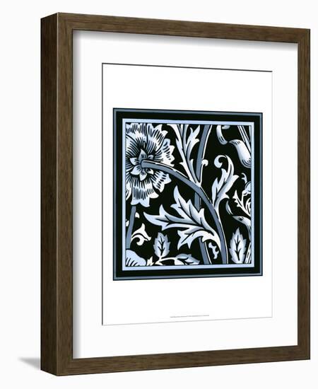 Blue and White Floral Motif IV-Vision Studio-Framed Art Print