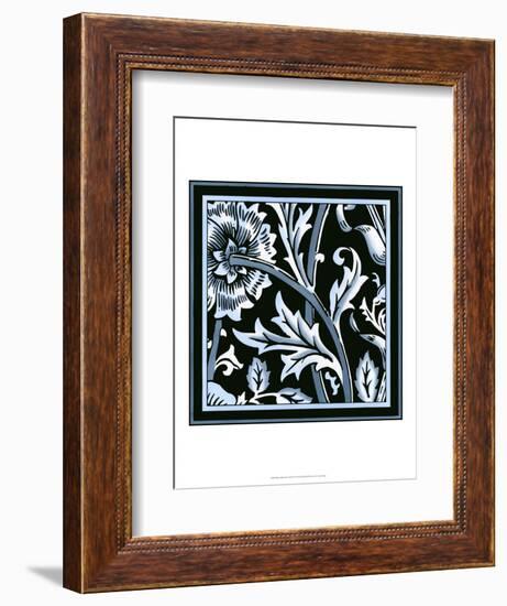 Blue and White Floral Motif IV-Vision Studio-Framed Art Print