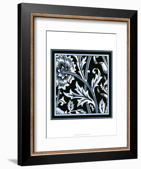 Blue and White Floral Motif IV-Vision Studio-Framed Art Print