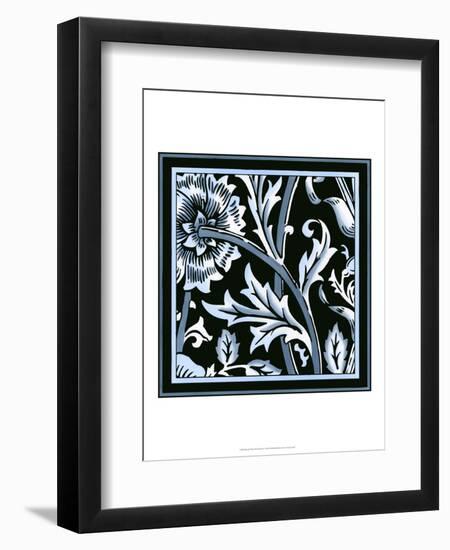 Blue and White Floral Motif IV-Vision Studio-Framed Art Print
