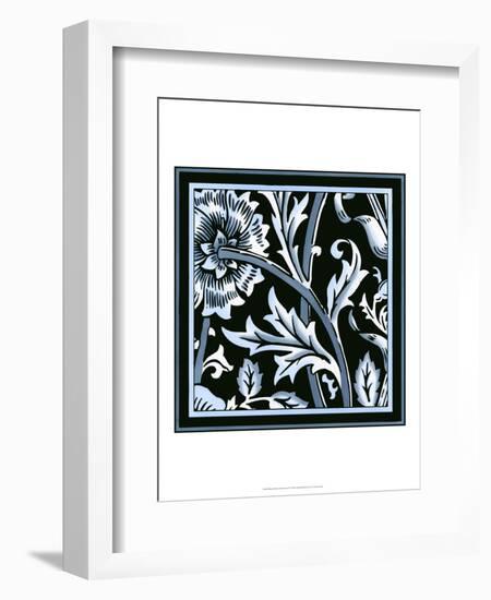 Blue and White Floral Motif IV-Vision Studio-Framed Art Print