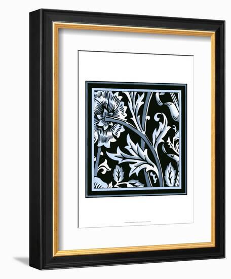 Blue and White Floral Motif IV-Vision Studio-Framed Art Print