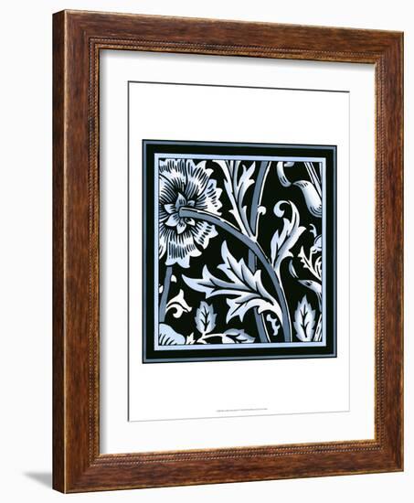 Blue and White Floral Motif IV-Vision Studio-Framed Art Print