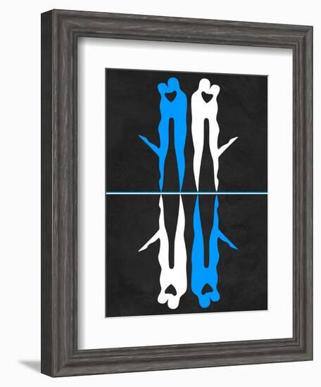 Blue and White Kiss-Felix Podgurski-Framed Art Print