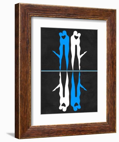 Blue and White Kiss-Felix Podgurski-Framed Art Print