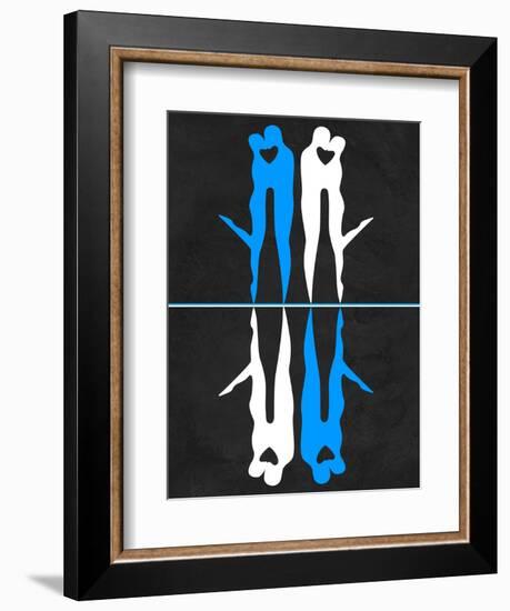 Blue and White Kiss-Felix Podgurski-Framed Art Print