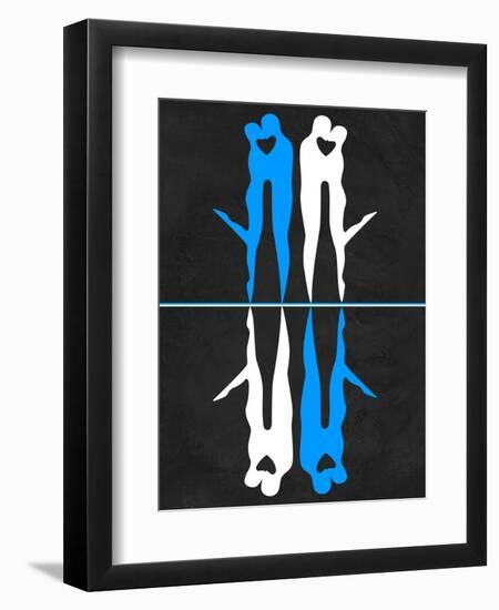 Blue and White Kiss-Felix Podgurski-Framed Art Print