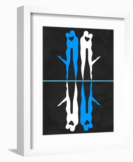 Blue and White Kiss-Felix Podgurski-Framed Art Print