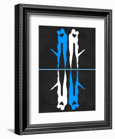 Blue and White Kiss-Felix Podgurski-Framed Art Print