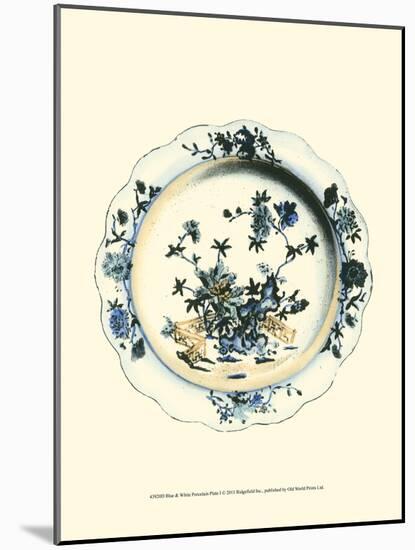 Blue and White Porcelain Plate I-null-Mounted Art Print