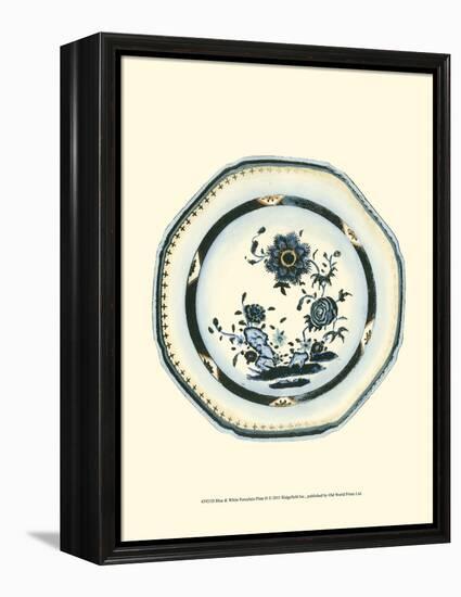 Blue and White Porcelain Plate II-null-Framed Stretched Canvas