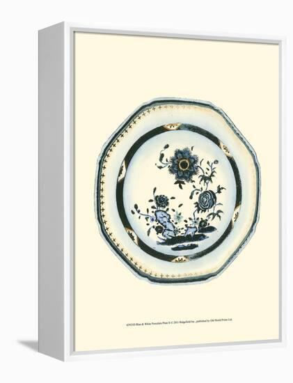 Blue and White Porcelain Plate II-null-Framed Stretched Canvas
