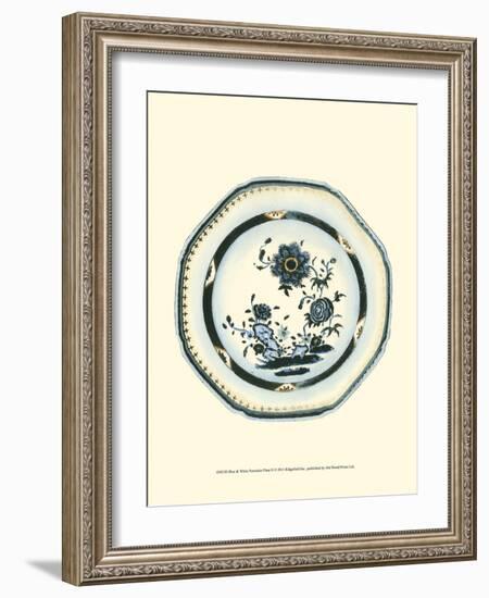 Blue and White Porcelain Plate II-null-Framed Art Print