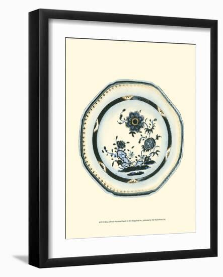 Blue and White Porcelain Plate II-null-Framed Art Print