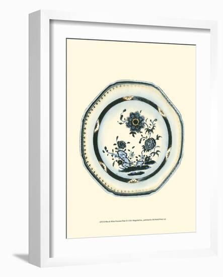 Blue and White Porcelain Plate II-null-Framed Art Print