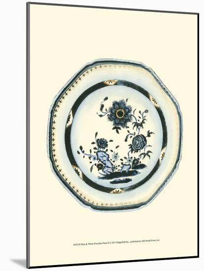 Blue and White Porcelain Plate II-null-Mounted Art Print