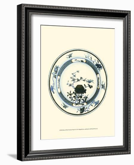 Blue and White Porcelain Plate III-null-Framed Art Print