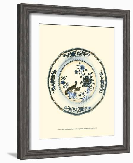 Blue and White Porcelain Plate IV-null-Framed Art Print