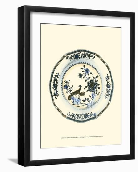 Blue and White Porcelain Plate IV-null-Framed Art Print