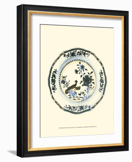 Blue and White Porcelain Plate IV-null-Framed Art Print