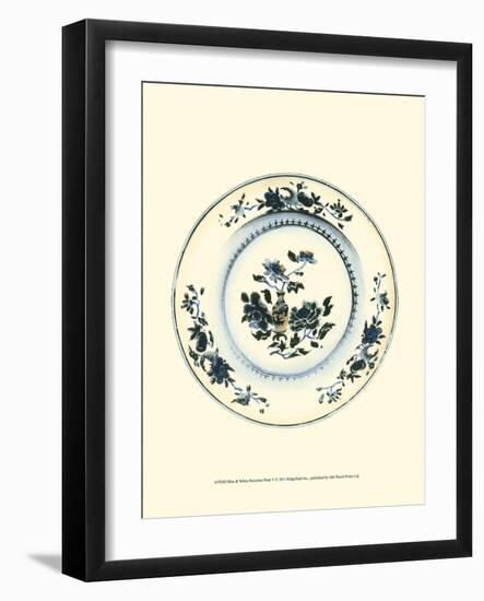 Blue and White Porcelain Plate V-null-Framed Art Print