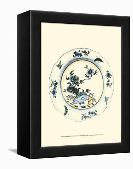 Blue and White Porcelain Plate VI-null-Framed Stretched Canvas