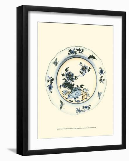 Blue and White Porcelain Plate VI-null-Framed Art Print