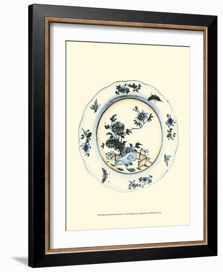 Blue and White Porcelain Plate VI-null-Framed Art Print