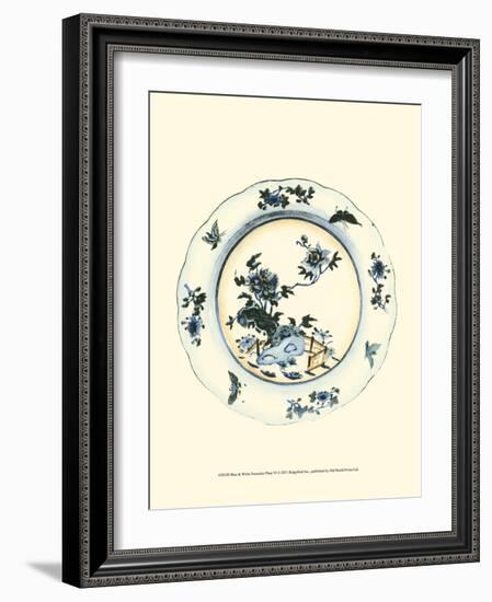 Blue and White Porcelain Plate VI-null-Framed Art Print