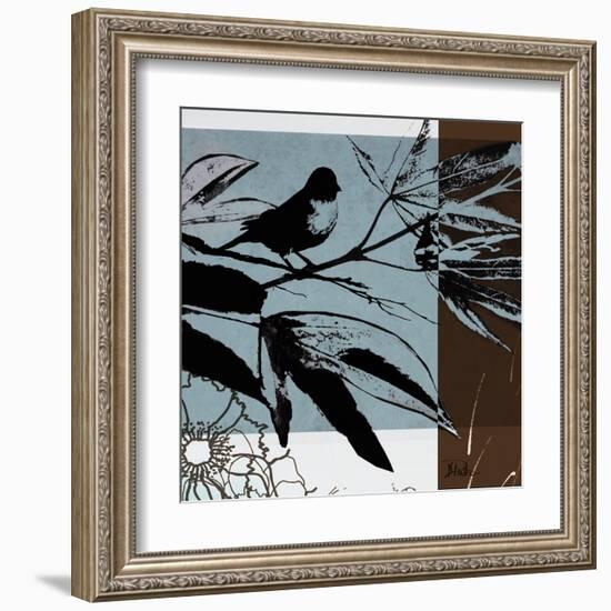 Blue and White Silhouette I-Patricia Pinto-Framed Art Print